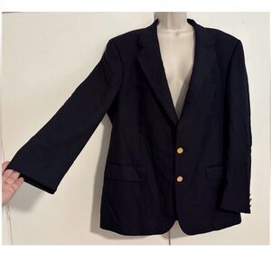 Flawless Vintage 2-Button Navy Blue 44” Chest Men’s Designer Blazer By Burberry